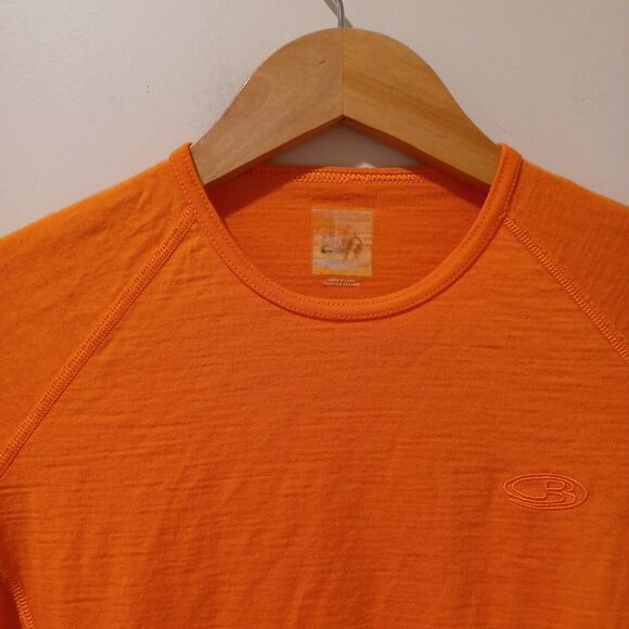 Icebreaker Oasis Shirt Women's Merino Wool 200 Long Sleeve Orange Crew XS * Hole - Picture 2 of 9